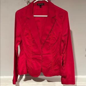 Express Red Ruched Blazer
